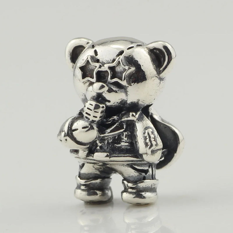 925 Silver Singer Bear Foundation Beads for European Troll Bracelet