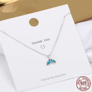 925 Silver Fishtail Necklace Whale Tailed Fish Nautical Chokers