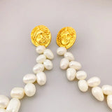 925 Silver Baroque Pearl Tassel Drop Earrings