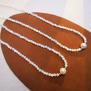 925 Sliver Shell Bead Choker Freshwater Pearls