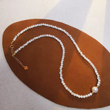925 Sliver Shell Bead Choker Freshwater Pearls