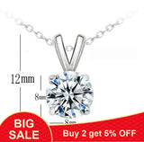 925 Silver Wedding Necklace 2ct CZ Zircon Pendant