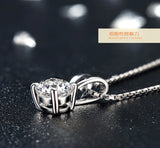925 Silver Wedding Necklace 2ct CZ Zircon Pendant