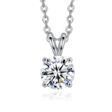 925 Silver Wedding Necklace 2ct CZ Zircon Pendant