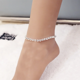925 Silver Bling Tennis Chain Anklet Bracelet Crystal Anklet HipHop Jewelry
