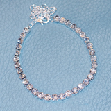 925 Silver Bling Tennis Chain Anklet Bracelet Crystal Anklet HipHop Jewelry