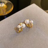 925 South Metallic Pearl C-Shaped Earrings for Women
