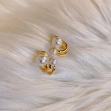 925 South Metallic Pearl C-Shaped Earrings for Women