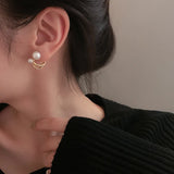 925 South Metallic Pearl C-Shaped Earrings for Women