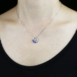 925 Silver Moonstone Star Pendant Necklace Silver Rainbow CZ