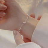 925 Stamp Bead Knot Bracelets Silver Jewelry