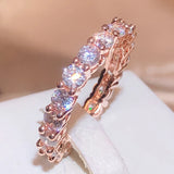 925 Silver Zirconia Row Diamond Slim Ring for Women