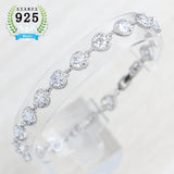 925 Stamp Logo Silver Bracelet with Sky Zircon 17 cm + 3 cm Extension