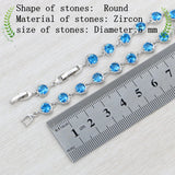 925 Stamp Logo Silver Bracelet with Sky Zircon 17 cm + 3 cm Extension
