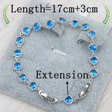 925 Stamp Logo Silver Bracelet with Sky Zircon 17 cm + 3 cm Extension