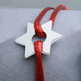 925 Sterling Silver Stars Bracelet Adjustable Red Rope Cuff