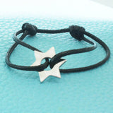 925 Sterling Silver Stars Bracelet Adjustable Red Rope Cuff