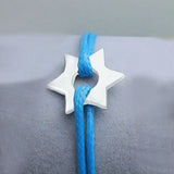 925 Sterling Silver Stars Bracelet Adjustable Red Rope Cuff