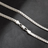 925 Silver 6mm Full Sideways Necklace 18-24 Inch Chain