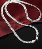 925 Silver 6mm Full Sideways Necklace 18-24 Inch Chain