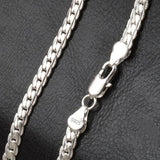 925 Silver 6mm Full Sideways Necklace 18-24 Inch Chain