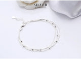 925 Stamp Silver Multi-Layer Chain Bracelet for Women
