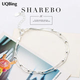 925 Stamp Silver Multi-Layer Chain Bracelet for Women