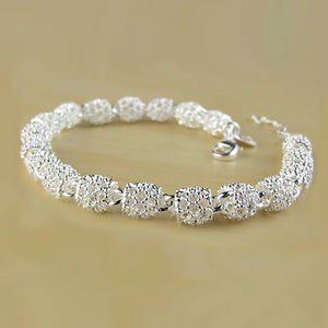 925 Silver Bracelet Geometric Chain Linked Zirconia for Women