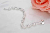 925 Silver Bracelet Geometric Chain Linked Zirconia for Women
