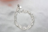 925 Silver Bracelet Geometric Chain Linked Zirconia for Women