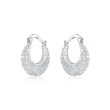 925 Silver Hollow Flower Circle Small Hoop Earrings Wedding Jewelry
