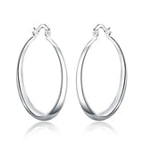925 Silver Hoop Earrings For Women 40mm Round Circle Earrings