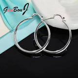 925 Silver Hoop Earrings For Women 40mm Round Circle Earrings