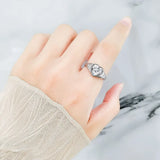 925 Silver Heart Ring Zircon Jewelry Wedding Birthday Gift