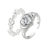 925 Silver Heart Ring Zircon Jewelry Wedding Birthday Gift