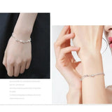 925 Stamp Silver Jewelry Beaded Bracelet Retro Length