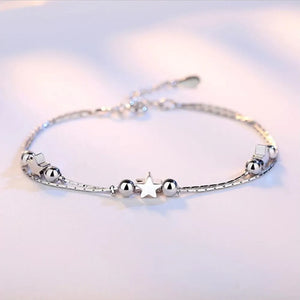 925 Stamp Silver Jewelry Beaded Bracelet Retro Length