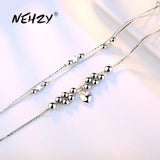 925 Stamp Silver Jewelry Beaded Bracelet Retro Length