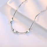 925 Stamp Silver Jewelry Beaded Bracelet Retro Length