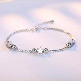 925 Stamp Silver Jewelry Beaded Bracelet Retro Length