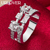 925 Stamp Silver Noble Zircon Ring For Women Men Jewelry