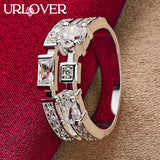 925 Stamp Silver Noble Zircon Ring For Women Men Jewelry