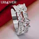 925 Stamp Silver Noble Zircon Ring For Women Men Jewelry