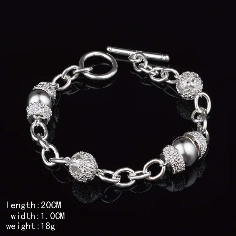 925 Stamp Silver Personalized Circular Bracelets for Women