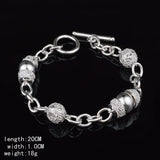 925 Stamp Silver Personalized Circular Bracelets for Women