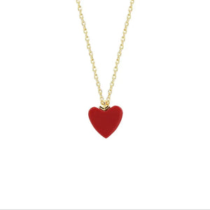 925 Silver Red Heart Necklace Pendant Jewelry