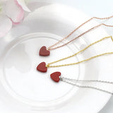 925 Silver Red Heart Necklace Pendant Jewelry