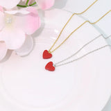 925 Silver Red Heart Necklace Pendant Jewelry