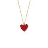 925 Silver Red Heart Necklace Pendant Jewelry