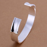925 Silver Cuff Bangle for Women Wedding Party Jewelry Bracelet